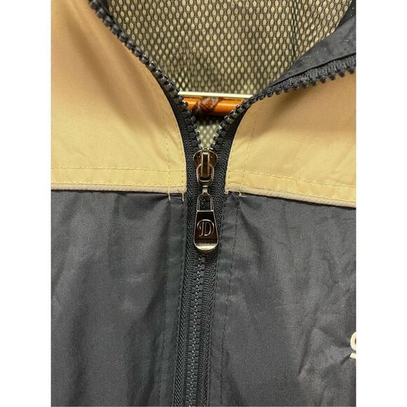 Vintage Dimco Girl Scouts Tan & Black Mesh Lined Hooded Windbreaker Sz L - Picture 3 of 9